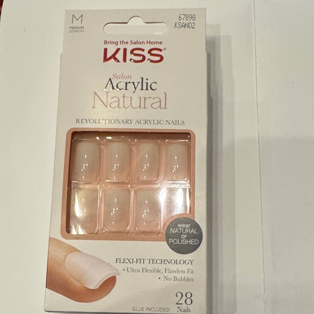 KISS Acrylic Natural Nails - Medium Length - Natural Color